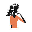 woman silhouette retro style