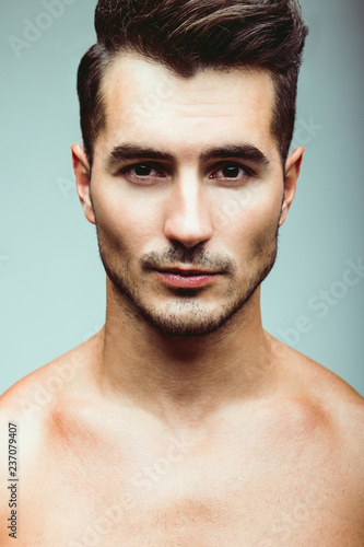 Male Beauty Concept Portrait Of Handsome Young Man With Stylish