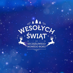 Wall Mural - koncepcja kartki z życzeniami świątecznymi wesołych świąt oraz szczęśliwego nowego roku napisane po 