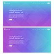 Landing Page template with gradient light blue and purple colour