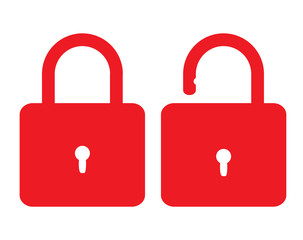 Wall Mural - open close lock icon on white background. flat style. lock open and closed icon for your web site de