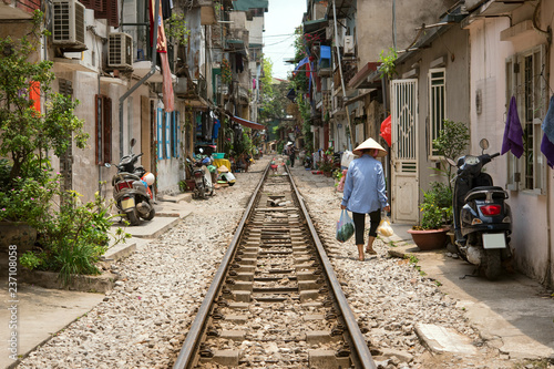 Street With Train Tracks Hanoi Vietnam ベトナム ハノイ 線路沿いの街並み Buy This Stock Photo And Explore Similar Images At Adobe Stock Adobe Stock
