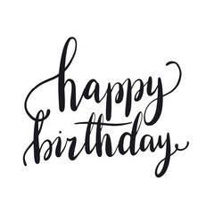 Sticker - Happy birthday typography style vector