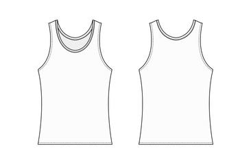 women's tank top template illustration / white