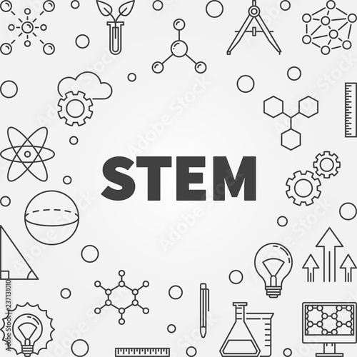 Science Technology Engineering And Math Frame Or Banner Vector