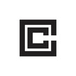 letter cc square stripes logo 