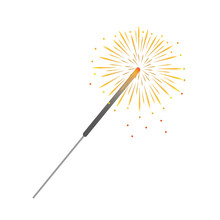 Colorful Party Sparkler Isolated On White Background Vector Illustration EPS10