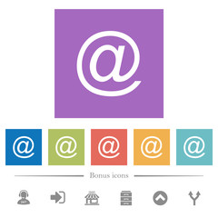 Poster - Single email symbol flat white icons in square backgrounds