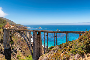 Bixby Bridge on Pacific Coast Highway (highway 1) near Big Sur, California, USA.