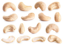 Cashew Nuts Isolated On White Background.