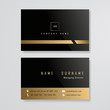black and gold business card design template vector