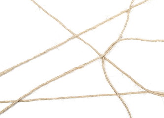 Wall Mural - Strings, rope isolated on white background texture, top view