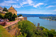 Danube river landscape view from old hillside Petrovaradin town
