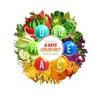 © Vector Tradition - Vitamin B, C and D, color diet, detox nutrition