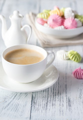 Sticker - Cup of coffee with colored meringues