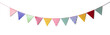 Leinwandbild Motiv Paper party flags for decoration and covering on white background.