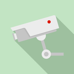 Sticker - Security camera icon. Flat illustration of security camera vector icon for web design