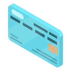 Credit card icon. Isometric of credit card vector icon for web design isolated on white background