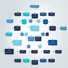 Wall Mural - Infographics flowchart. Colored shadows scheme.