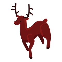 Wall Mural - Xmas deer icon. Isometric of xmas deer vector icon for web design isolated on white background
