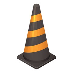 Sticker - Road cone icon. Isometric of road cone vector icon for web design isolated on white background