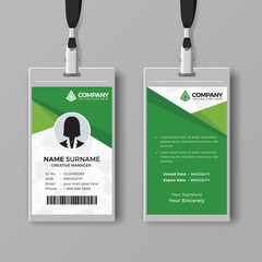 Wall Mural - Professional green ID card design template