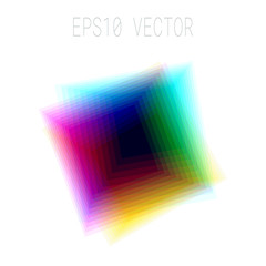 Wall Mural - Abstract Asymmetric Colorful Blurred Rhombus Design Element Isolated on White Background. EPS 10 Vector.