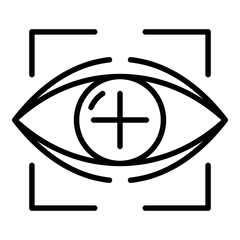 Sticker - Target eyeball icon. Outline target eyeball vector icon for web design isolated on white background