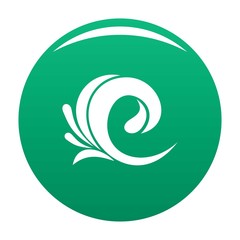 Poster - Wave tsunami icon vector green