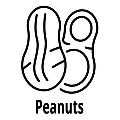 Wall Mural - Peanuts icon. Outline peanuts vector icon for web design isolated on white background