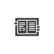 © alekseyvanin - Open notebook pages vector icon. filled flat sign for mobile concept and web design. Office notepad simple solid icon. Symbol, logo illustration. Pixel perfect vector graphics