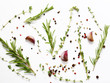 Herbs and spices on white  - background for cooking