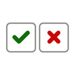 © Matias - Green check mark and red cross icons