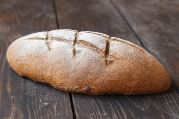 bread on a wooden table close-up