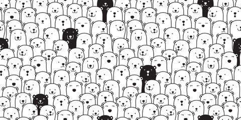 bear seamless pattern vector polar bear breed scarf isolated cartoon illustration tile background re