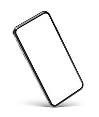 Wall Mural - smartphone frameless blank screen on corner