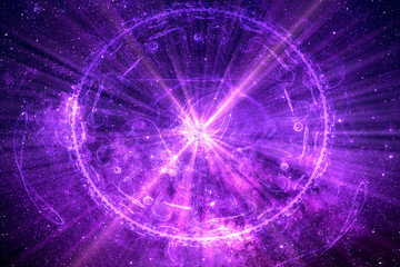 Wall Mural - abstract artistic colorful energized round field of energy background