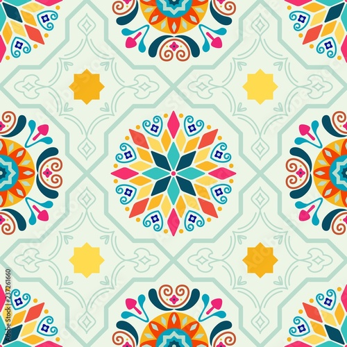 Seamless Vector Modern Moorish Geometric Spanish Moroccan