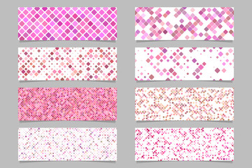 Wall Mural - pink abstract modern diagonal rounded square pattern banner background set - vector graphic design