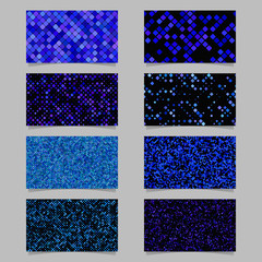 Wall Mural - blue diagonal square pattern mosaic card background template set - vector graphic design