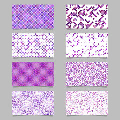 Sticker - purple abstract diagonal square pattern mosaic card background template set - vector graphic design