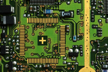 Macro Of A Printed Circuit Board Of A Computer