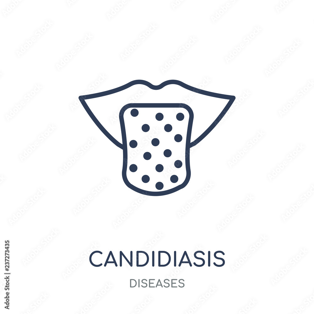 Candidiasis icon. Candidiasis linear symbol design from Diseases ...