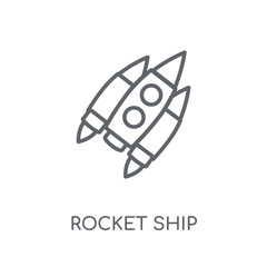 Rocket ship linear icon. Modern outline Rocket ship logo concept on white background from ASTRONOMY collection