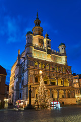 Wall Mural - Renaissance town hall and christmas decorations in city of Poznan.