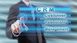 © thodonal - Man touching a crm concept