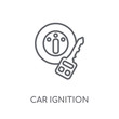 car ignition linear icon. Modern outline car ignition logo concept on white background from car parts collection