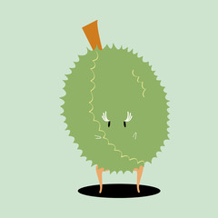 Poster - Fresh durian cartoon character vector