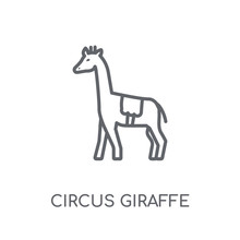 Circus Giraffe Linear Icon. Modern Outline Circus Giraffe Logo Concept On White Background From Circus Collection
