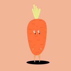 Canvas Print - Organic carrot cartoon character vector